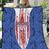Paraguay Football Quilt Trophy Grunge Stripes
