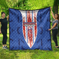 Paraguay Football Quilt Trophy Grunge Stripes