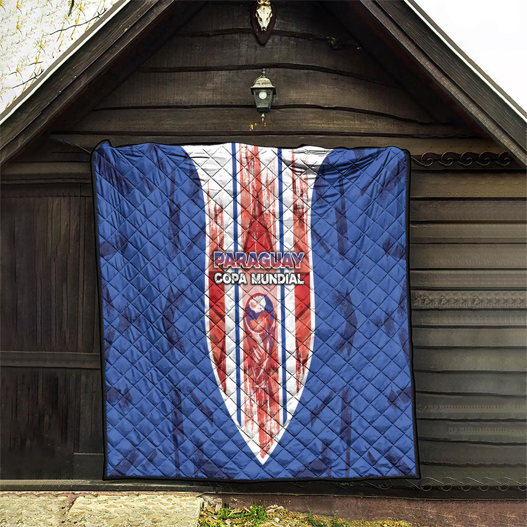 Paraguay Football Quilt Trophy Grunge Stripes