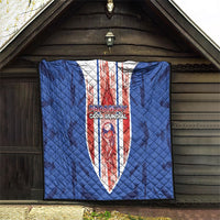 Paraguay Football Quilt Trophy Grunge Stripes