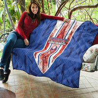 Paraguay Football Quilt Trophy Grunge Stripes