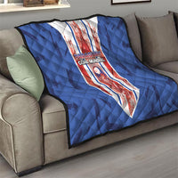 Paraguay Football Quilt Trophy Grunge Stripes