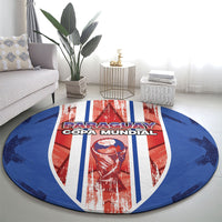 Paraguay Football Round Carpet Trophy Grunge Stripes