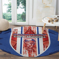 Paraguay Football Round Carpet Trophy Grunge Stripes