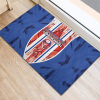 Paraguay Football Rubber Doormat Trophy Grunge Stripes