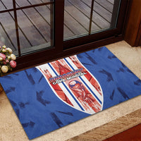 Paraguay Football Rubber Doormat Trophy Grunge Stripes