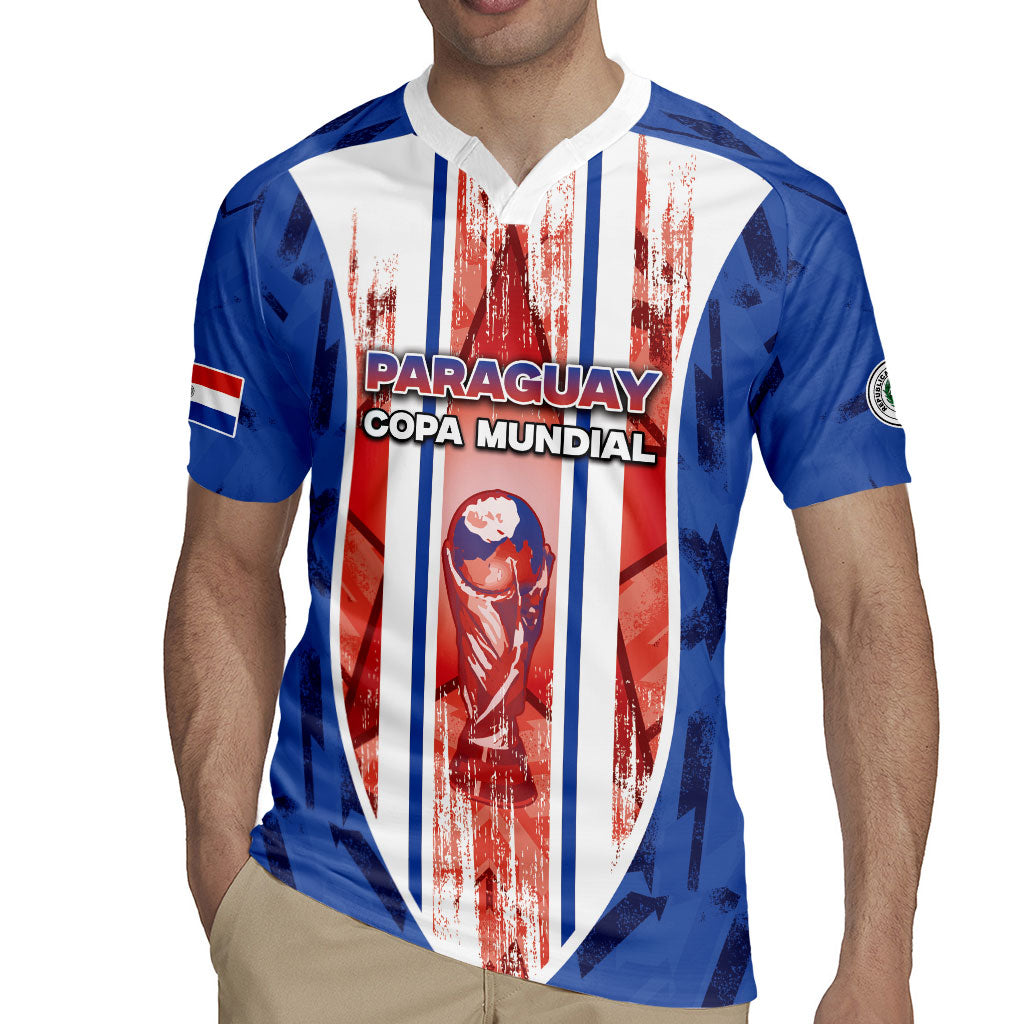 Custom Paraguay Football Rugby Jersey Trophy Grunge Stripes