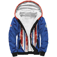 Custom Paraguay Football Sherpa Hoodie Trophy Grunge Stripes
