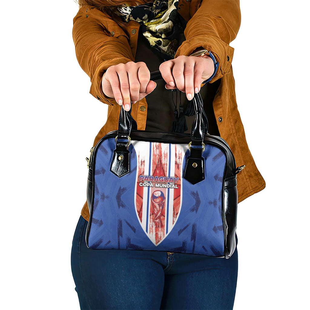 Paraguay Football Shoulder Handbag Trophy Grunge Stripes