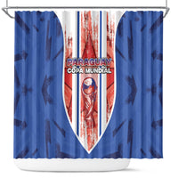Paraguay Football Shower Curtain Trophy Grunge Stripes