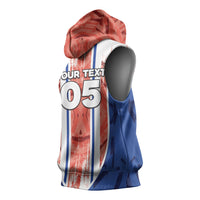 Custom Paraguay Football Sleeveless Hoodie Trophy Grunge Stripes