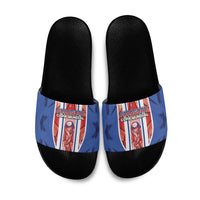 Paraguay Football Slide Sandals Trophy Grunge Stripes