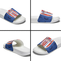 Paraguay Football Slide Sandals Trophy Grunge Stripes