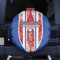 Paraguay Football Spare Tire Cover Trophy Grunge Stripes
