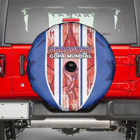 Paraguay Football Spare Tire Cover Trophy Grunge Stripes