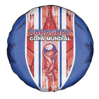 Paraguay Football Spare Tire Cover Trophy Grunge Stripes