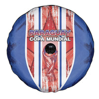 Paraguay Football Spare Tire Cover Trophy Grunge Stripes