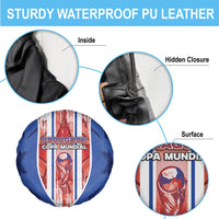 Paraguay Football Spare Tire Cover Trophy Grunge Stripes