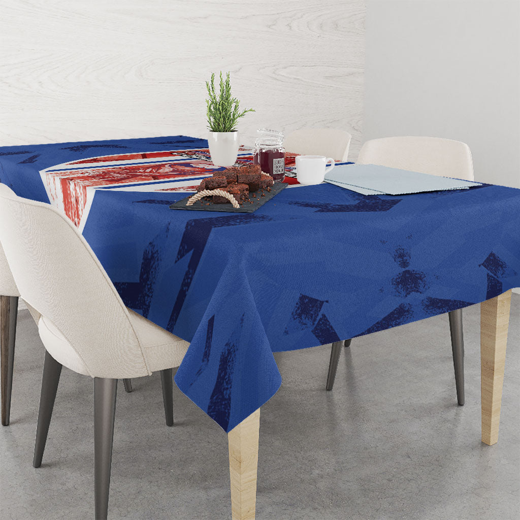 Paraguay Football Tablecloth Trophy Grunge Stripes