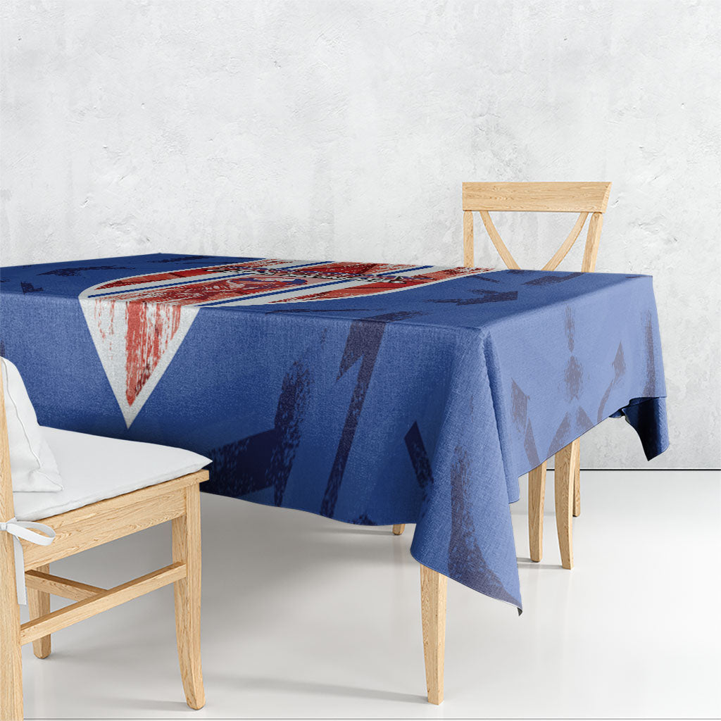 Paraguay Football Tablecloth Trophy Grunge Stripes