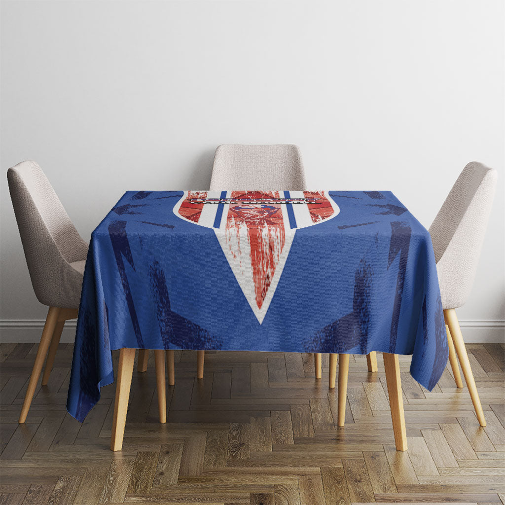 Paraguay Football Tablecloth Trophy Grunge Stripes