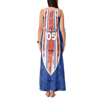 Custom Paraguay Football Tank Maxi Dress Trophy Grunge Stripes