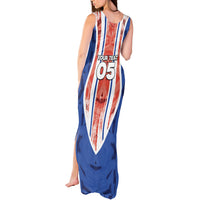 Custom Paraguay Football Tank Maxi Dress Trophy Grunge Stripes