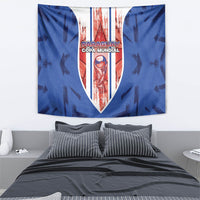 Paraguay Football Tapestry Trophy Grunge Stripes