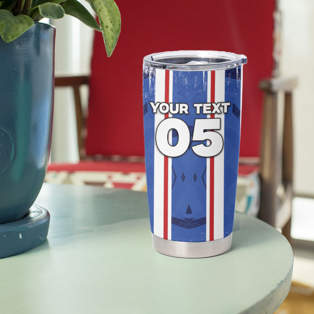 Custom Paraguay Football Tumbler Cup Trophy Grunge Stripes