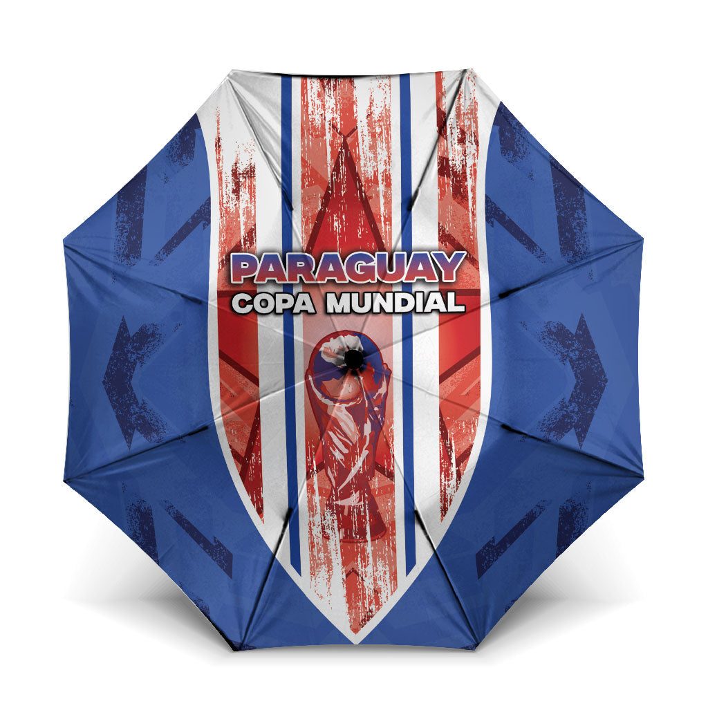 Paraguay Football Umbrella Trophy Grunge Stripes