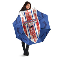 Paraguay Football Umbrella Trophy Grunge Stripes