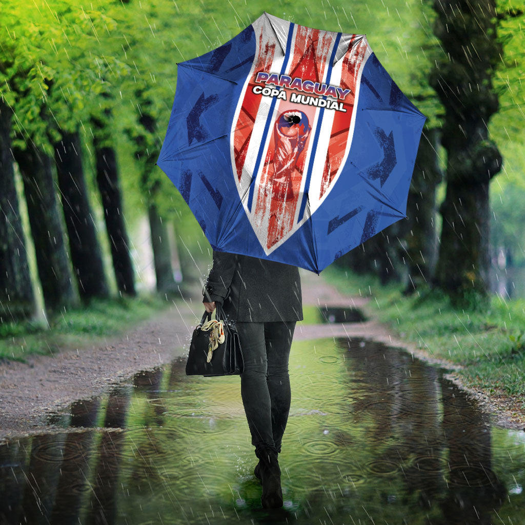 Paraguay Football Umbrella Trophy Grunge Stripes