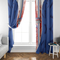 Paraguay Football Window Curtain Trophy Grunge Stripes