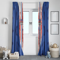 Paraguay Football Window Curtain Trophy Grunge Stripes