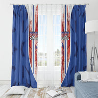 Paraguay Football Window Curtain Trophy Grunge Stripes