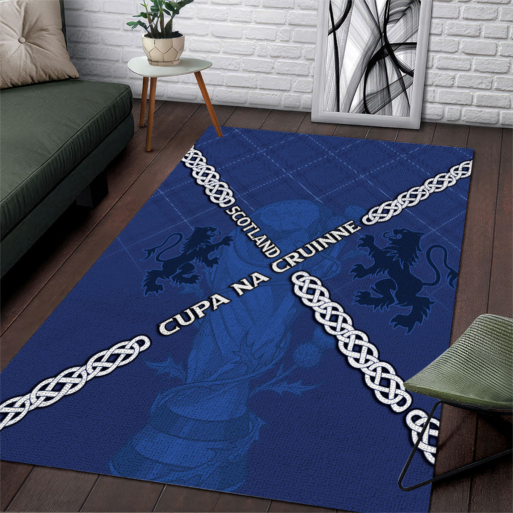 Scotland Football Area Rug Saltire Celtic Knot Lion Rampant