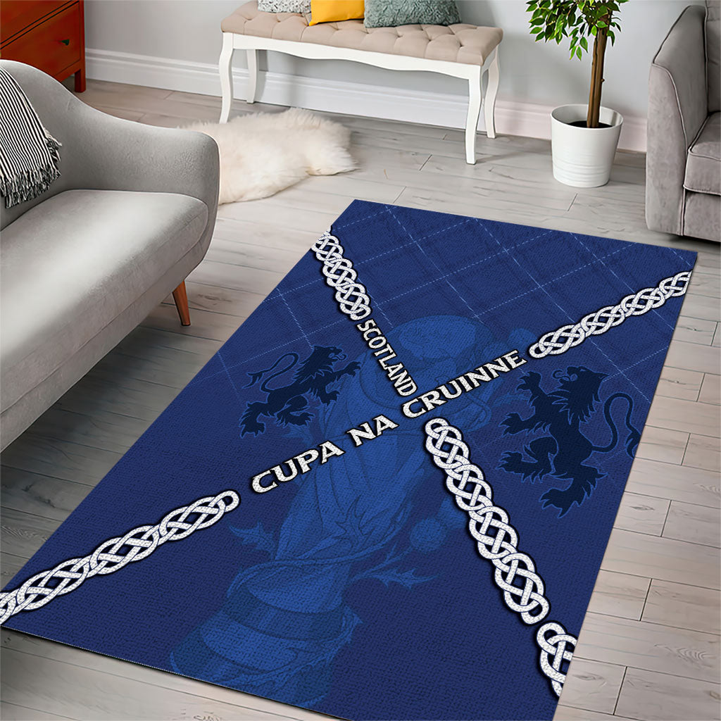 Scotland Football Area Rug Saltire Celtic Knot Lion Rampant