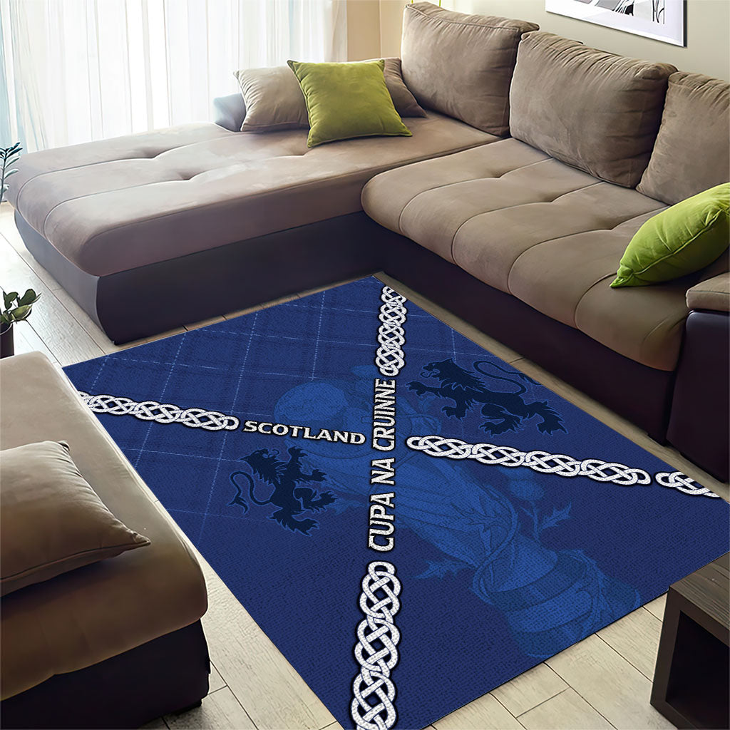 Scotland Football Area Rug Saltire Celtic Knot Lion Rampant