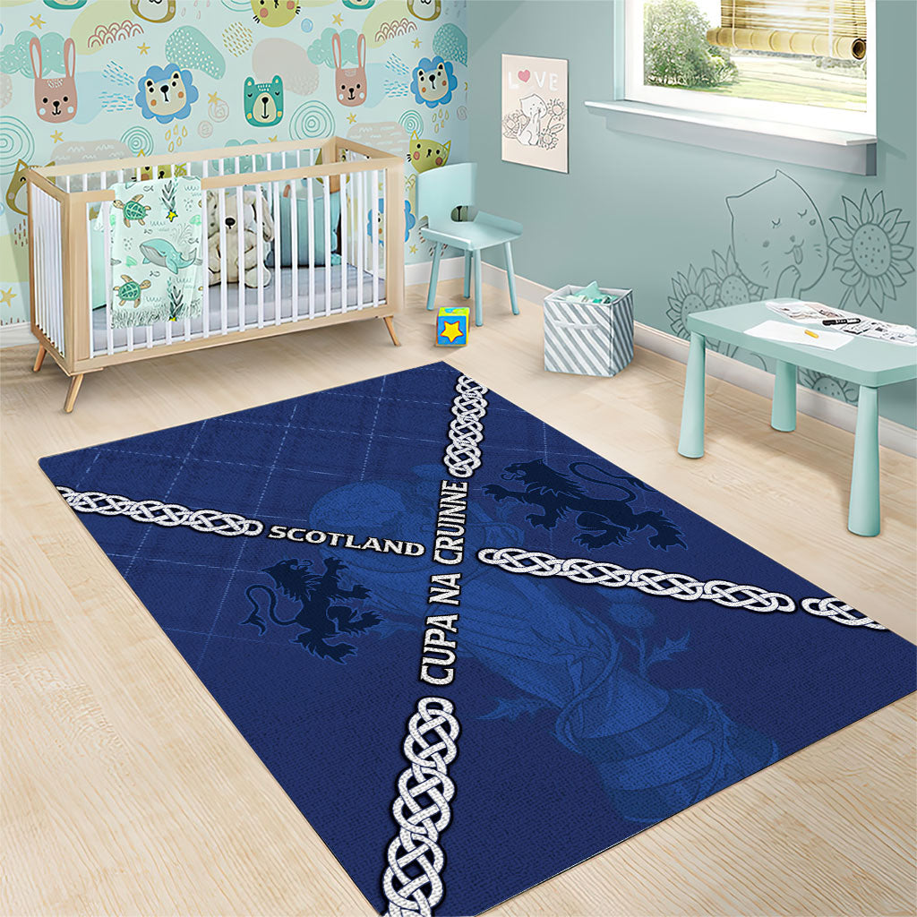 Scotland Football Area Rug Saltire Celtic Knot Lion Rampant