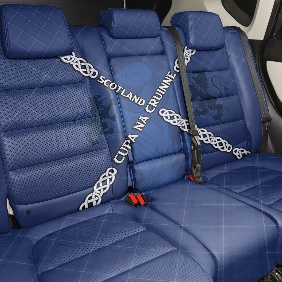 Scotland Football Back Car Seat Cover Saltire Celtic Knot Lion Rampant