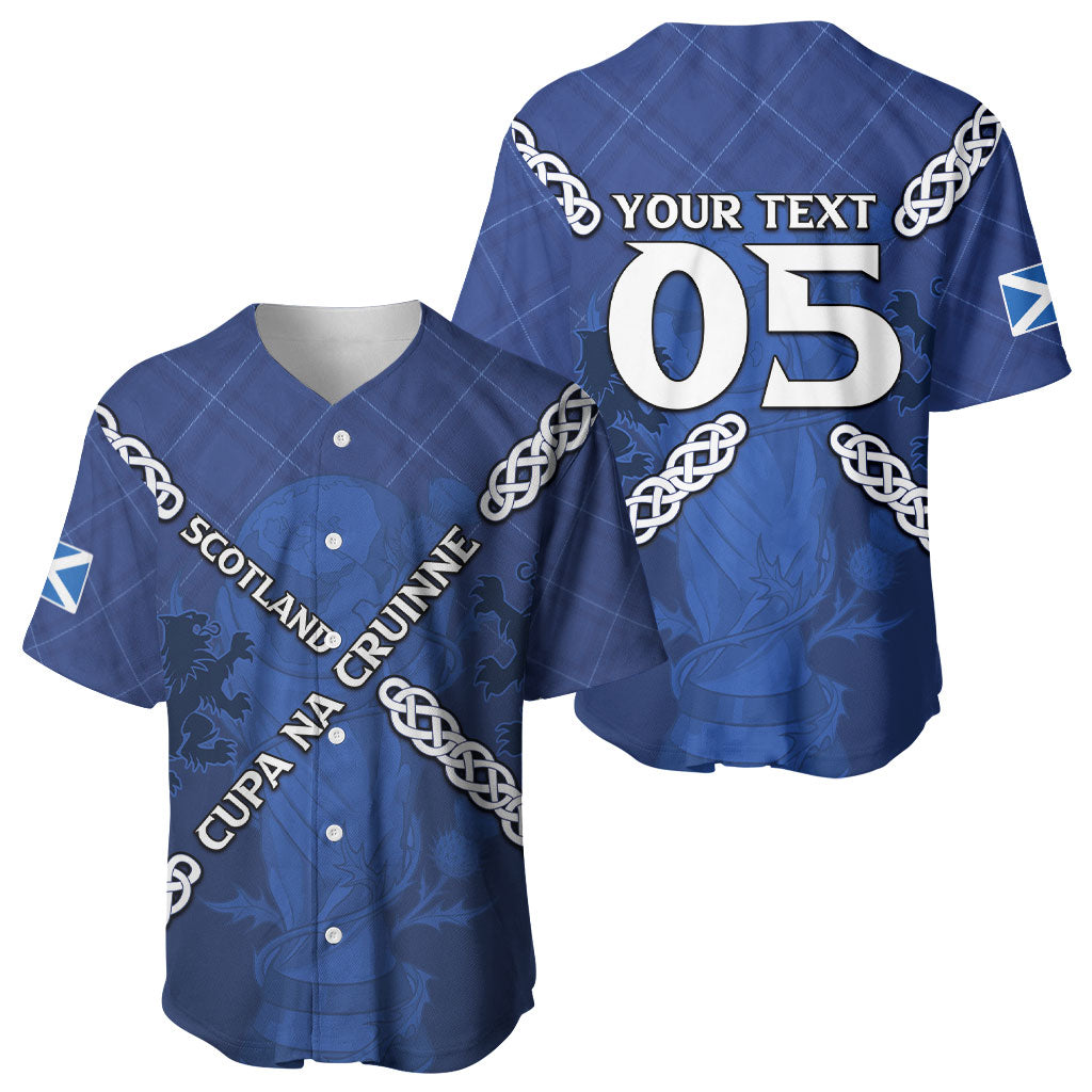 Custom Scotland Football Baseball Jersey Saltire Celtic Knot Lion Rampant