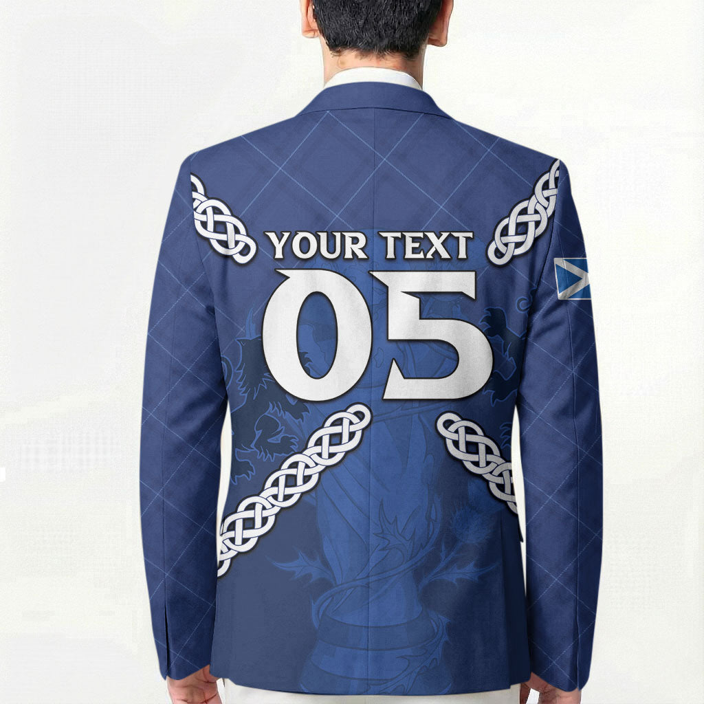 Custom Scotland Football Blazer Saltire Celtic Knot Lion Rampant