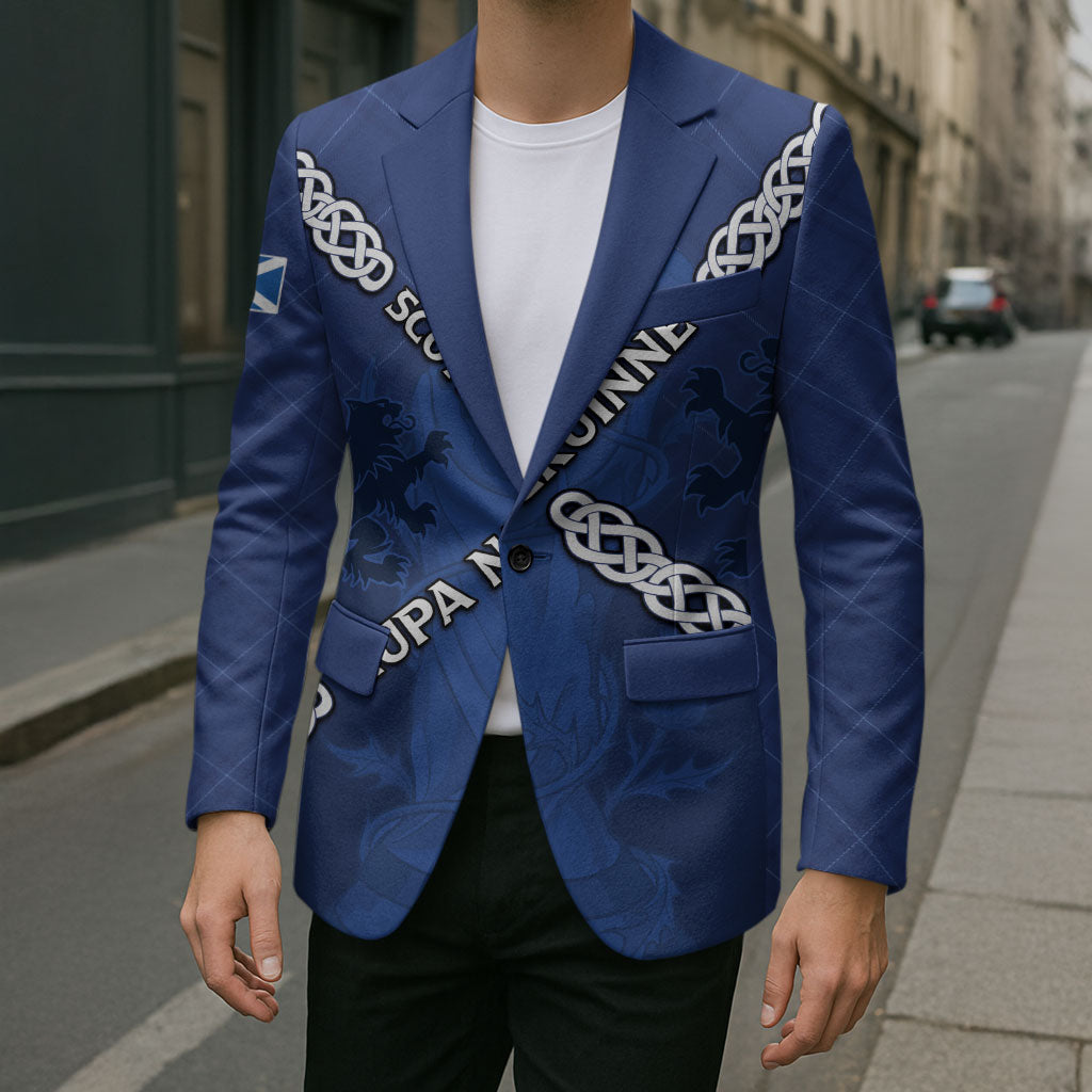 Custom Scotland Football Blazer Saltire Celtic Knot Lion Rampant