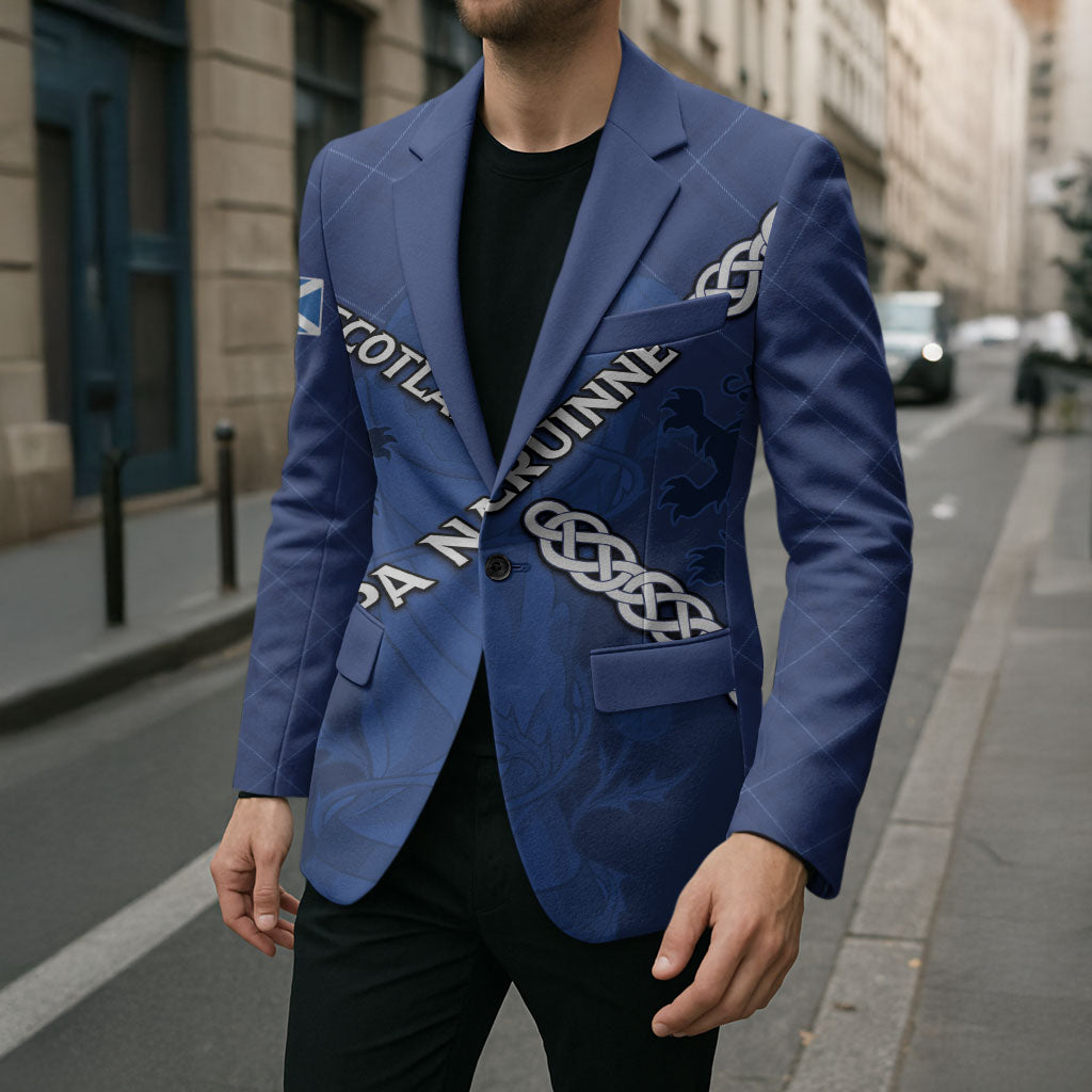Custom Scotland Football Blazer Saltire Celtic Knot Lion Rampant