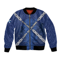 Custom Scotland Football Bomber Jacket Saltire Celtic Knot Lion Rampant