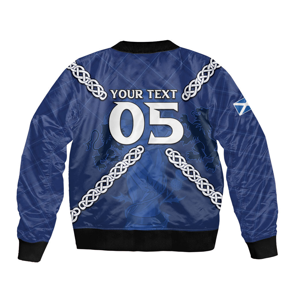 Custom Scotland Football Bomber Jacket Saltire Celtic Knot Lion Rampant