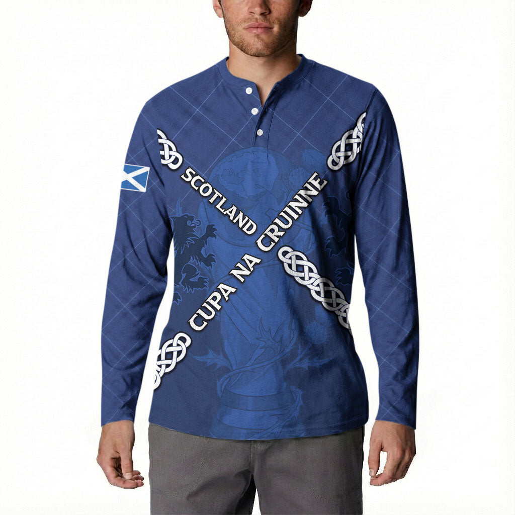 Custom Scotland Football Button Sweatshirt Saltire Celtic Knot Lion Rampant