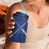 Custom Scotland Football 4 in 1 Can Cooler Tumbler Saltire Celtic Knot Lion Rampant