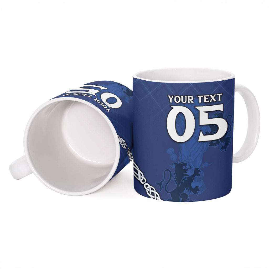 Custom Scotland Football Ceramic Mug Saltire Celtic Knot Lion Rampant