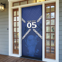 Custom Scotland Football Door Cover Saltire Celtic Knot Lion Rampant